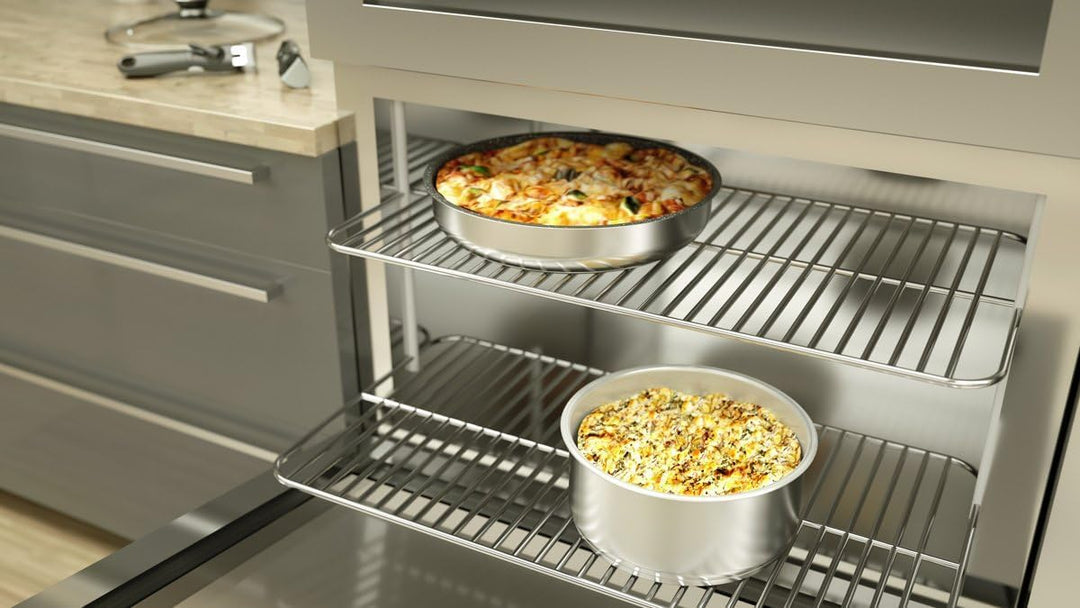 Backen 391505, Topfset 16, 18, 20 cm, Edelstahl, 5-teilig, Induktion, 1 abnehmbarer Griff, 1 Multi-P