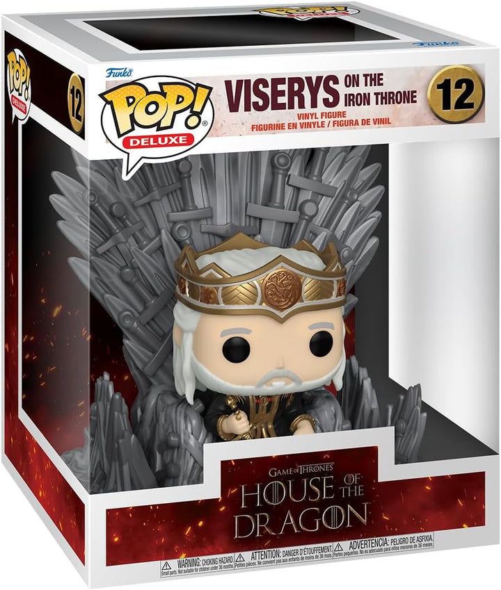 Funko POP! Deluxe: House of The Dragon - King Viserys Targaryen On Throne - Vinyl-Sammelfigur - Gesc