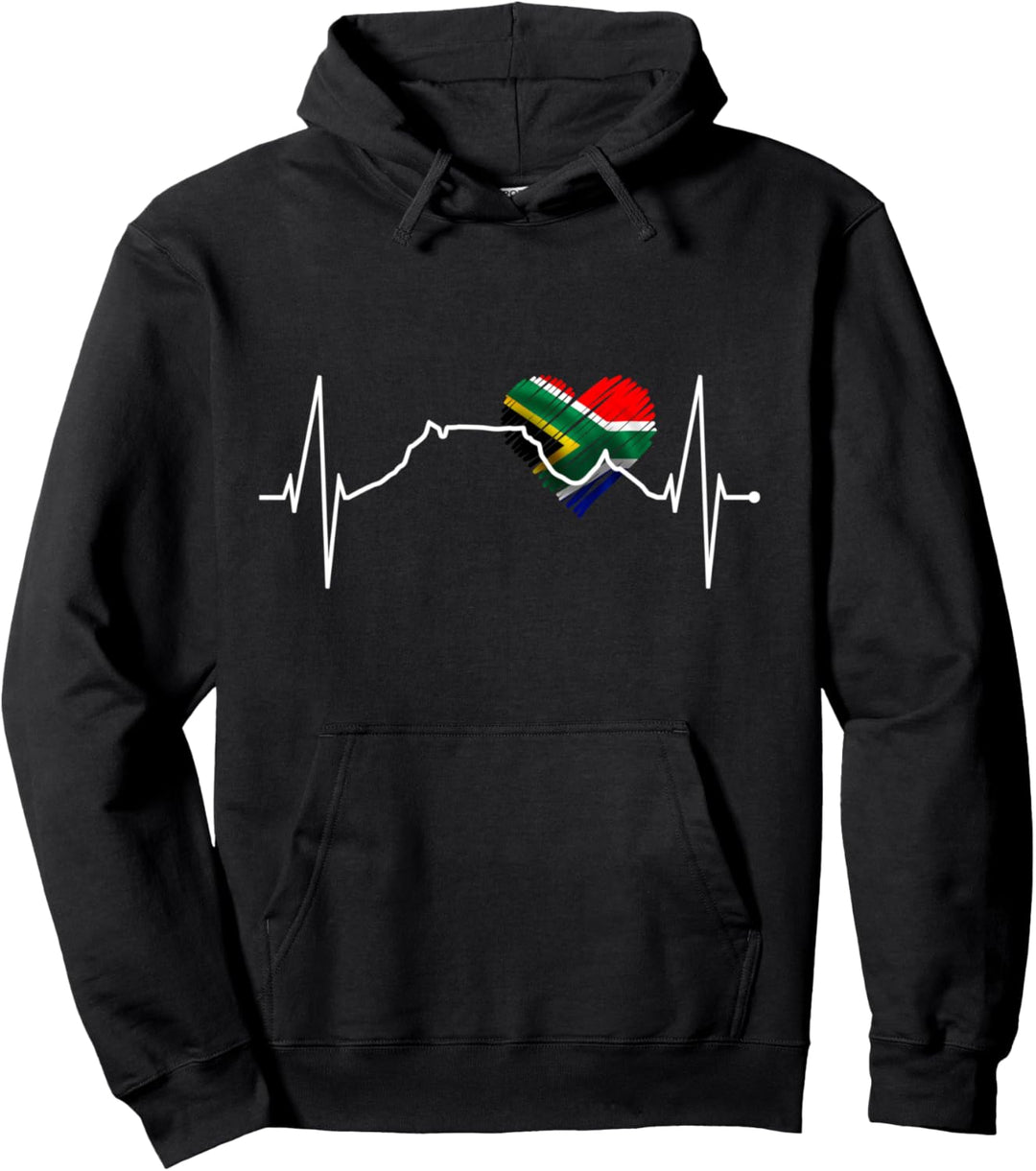 Kapstadt Skyline Herzschlag Südafrika Flagge Fan Tafelberg Pullover Hoodie