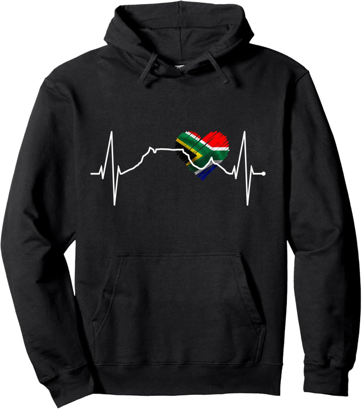 Kapstadt Skyline Herzschlag Südafrika Flagge Fan Tafelberg Pullover Hoodie