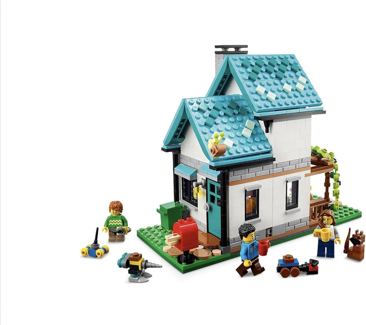 LEGO 31139 Creator 3in1 Gemütliches Haus Set, Modellbausatz mit 3 verschiedenen Häusern Plus Familie