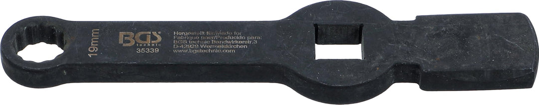 BGS 35339 | Schlag-Ringschlüssel | Zwölfkant | mit 2 Schlagflächen | SW 19 mm Schlüsselweite: 19 mm,