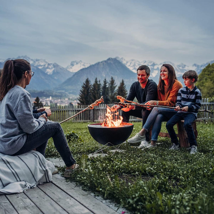 höfats - Bowl 57 Feuerset Flex mit Sternfuss und Dreibein - raucharme Feuerstelle mit Plancha Grillp