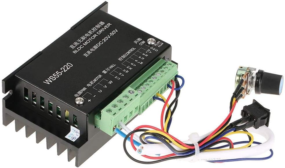 Bewinner Motortreiber Controller mit Kabel, WS55-220 Hochleistungs BLDC Motor Controller mit 3 Phase