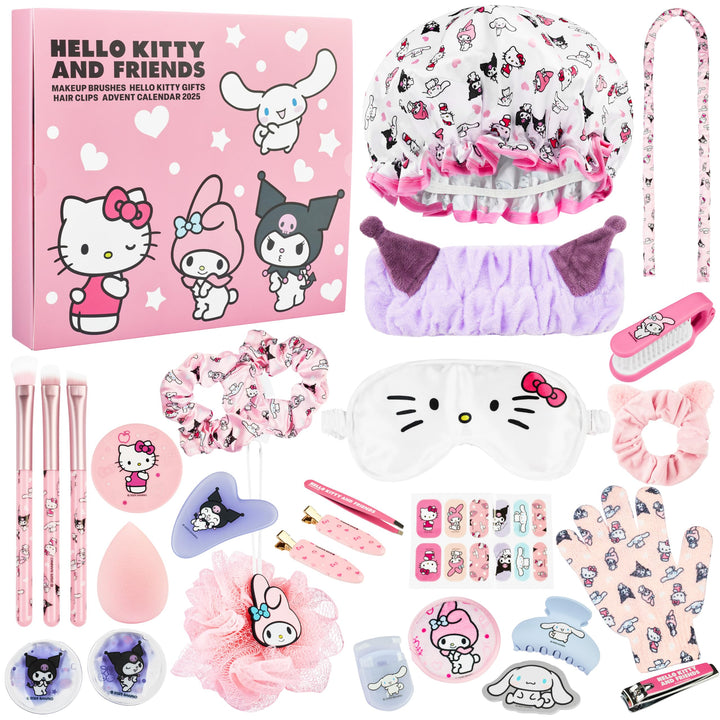 Get Trend Hello Kitty Sanrio Adventskalender 2025 mit Accessoires, Beauty Produkte, Weihnachtskalend