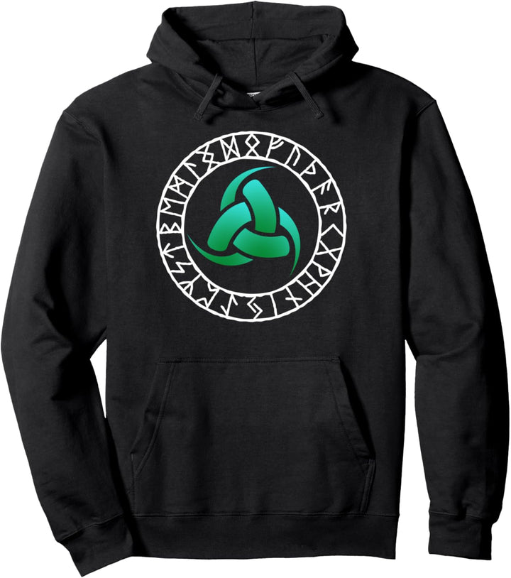 Wikinger-Symbol Triskele Odin Hörner Nordisches Zeichen Runensymbol Pullover Hoodie