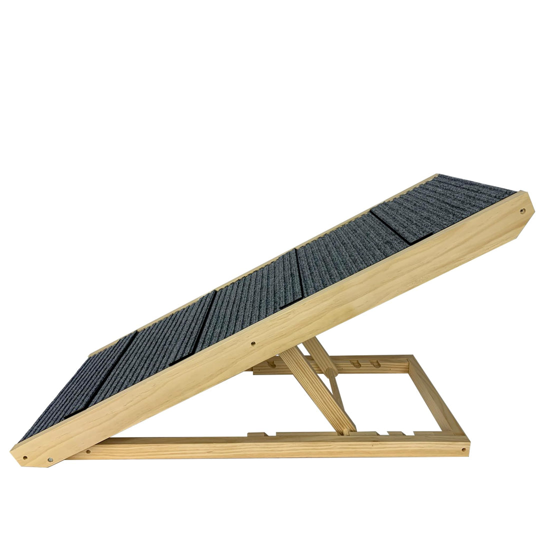 UISEBRT Hundetreppe Klappbar Hunderampe Haustiertreppe aus Holz Tiertreppe mit Anti-rutsch Einsatz,