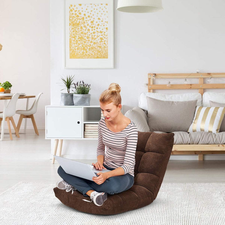 GOPLUS Bodenstuhl, Bodensofa mit Rückenlehne, Bodensessel mit Schlaffunktion, Floor Chair, Lazy Sofa