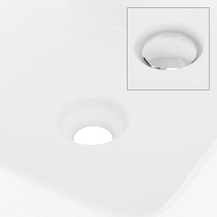 ML-Design Waschbecken Keramik Weiss 39x39x15 cm Quadratisch mit Ablaufgarnitur, Moderne Aufsatzwasch