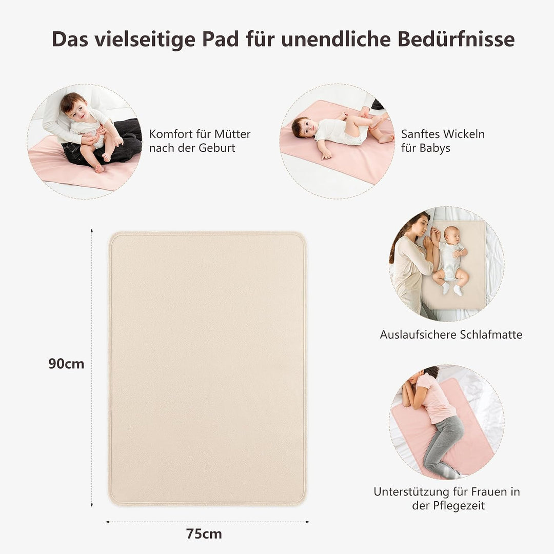Susurration 2er Pack Bettunterlage Wasserdicht Kinder 75x90 cm Waschbar Unterlage Bett Weich Nässesc