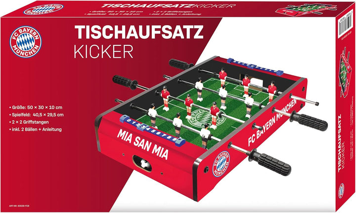 FC Bayern München Tischkicker Kinder - Offizieller Tischaufsatzkicker, kompakter und Leichter Mini-K