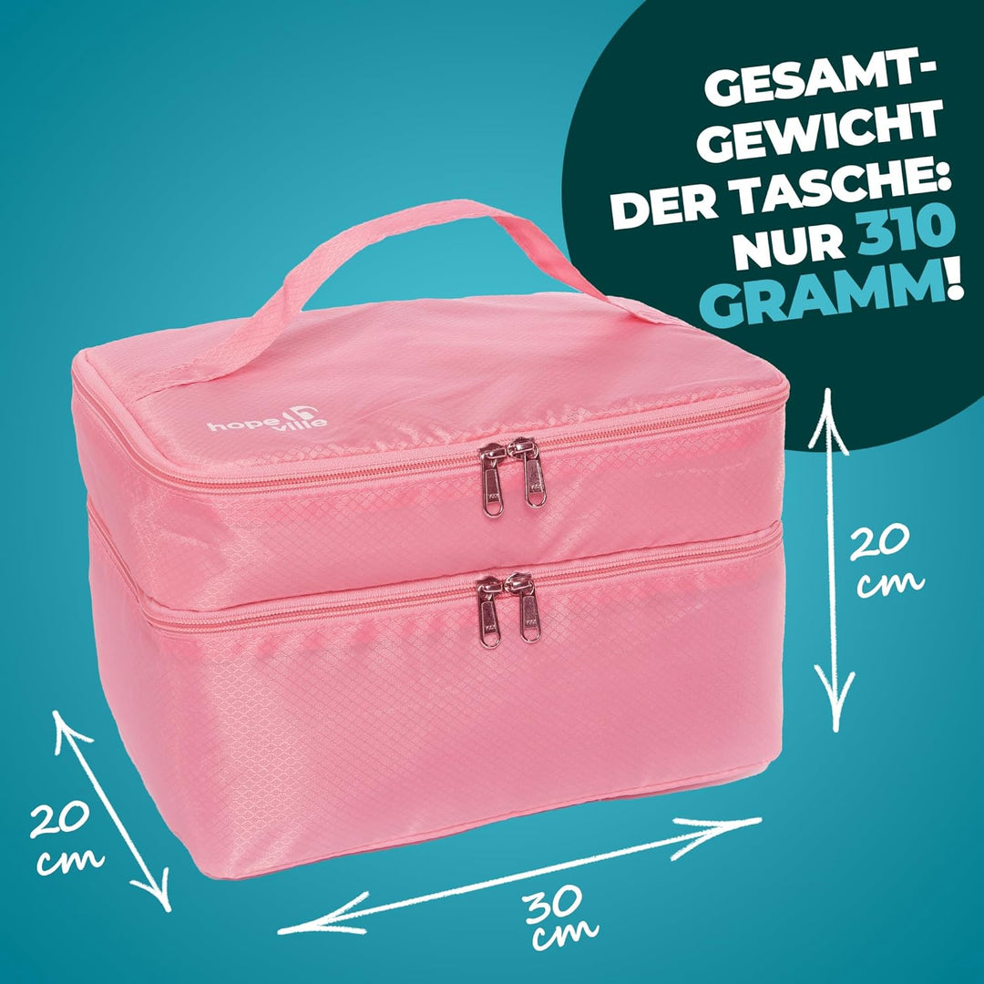 Extra grosser Reise Organizer für Damen, Premium Kosmetiktasche und Kulturtasche für Unterwäsche, Ko