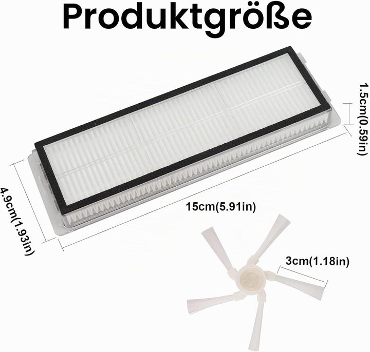 GreeSuit Filter Wischmopp Ersatzteile Zubehör Set Kompatibel für Dreame Bot W10/W10 Pro Staubsauger,