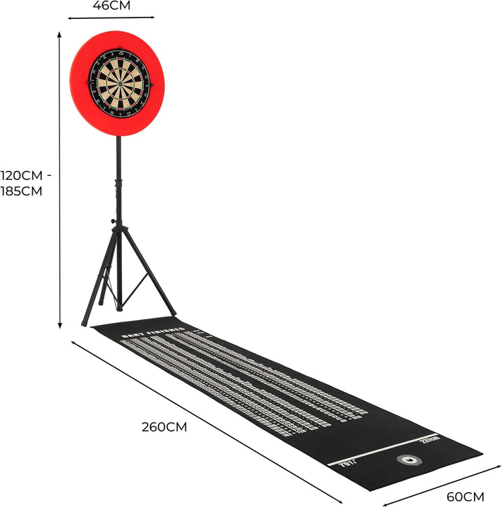 Dart Set, Dardboard, LED Ringlicht, Selbstheilende Umrandung, Befestigungsständer, Höhenverstellbare