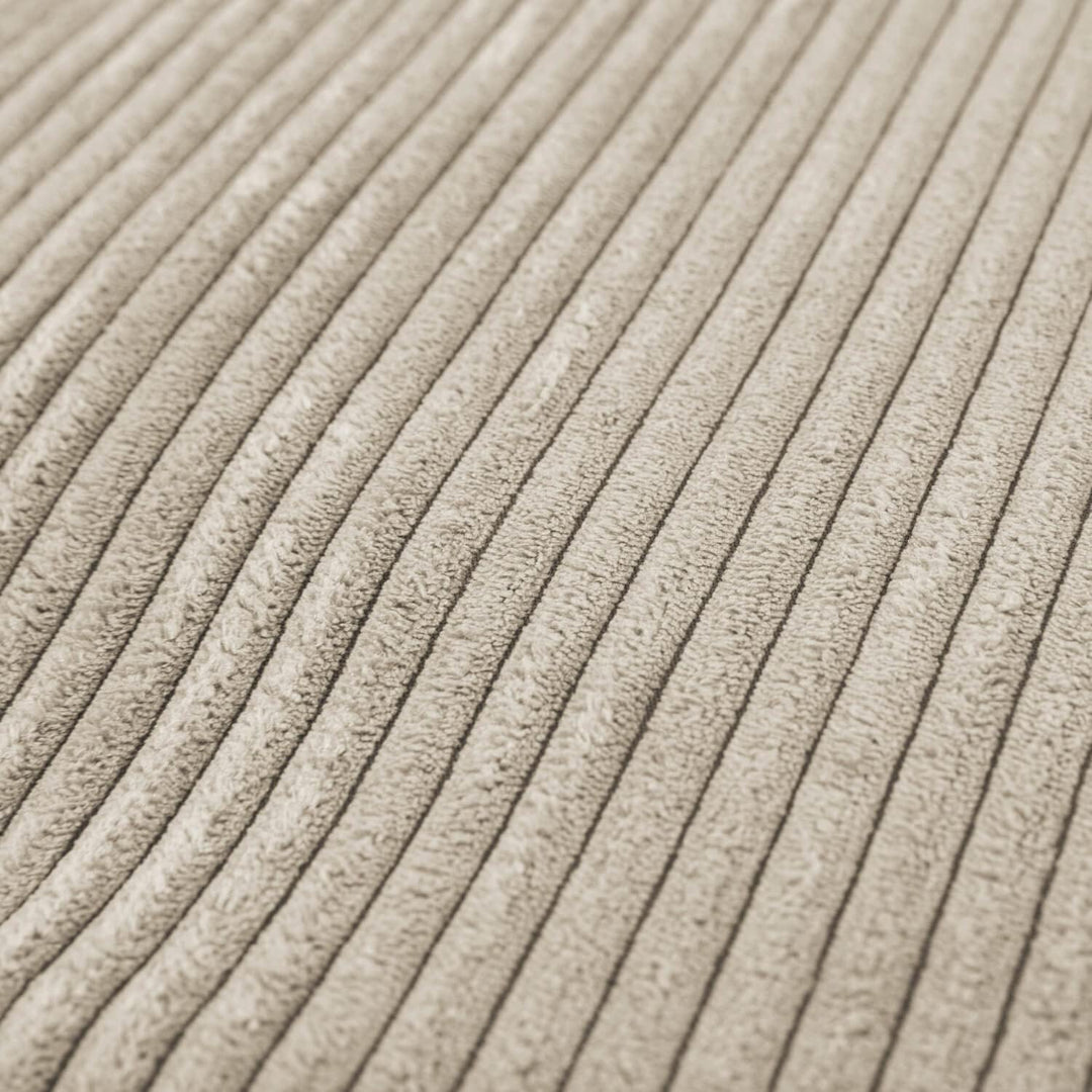 mokebo® Pouf, Hocker o. Sitzhocker aus Cord 40x60 cm 'Der Faule Lenz', Bodenkissen rund in Beige, Fu