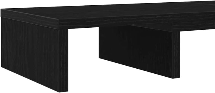 vidaXL Monitorständer Verstellbar Schwarz Eichen-Optik 80x24x10,5 cm, Erhöhung Monitor, Ständer für