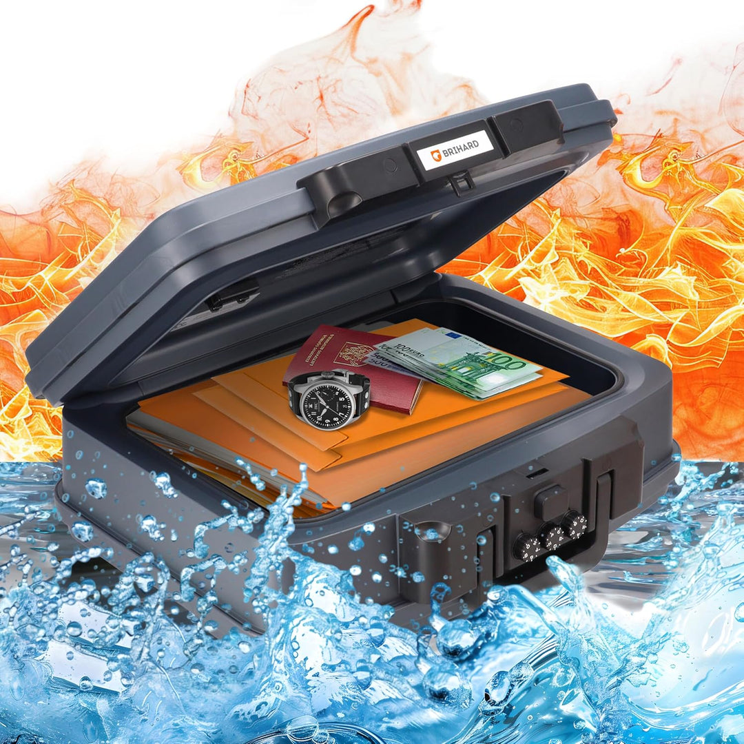 zertifizierte Dokumentenkassette 2125N, A4 - wasserdichte & feuerfeste Dokumentenbox mit Zahlenschlo