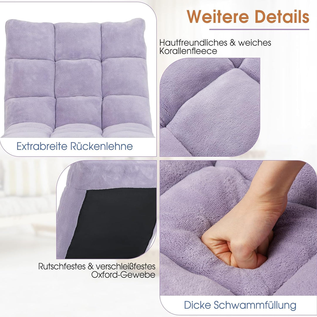 RELAX4LIFE Bodenstuhl Faltbar, Lazy Sofa, Meditationsstuhl, Bodensessel mit Verstellbarer Lehne, für