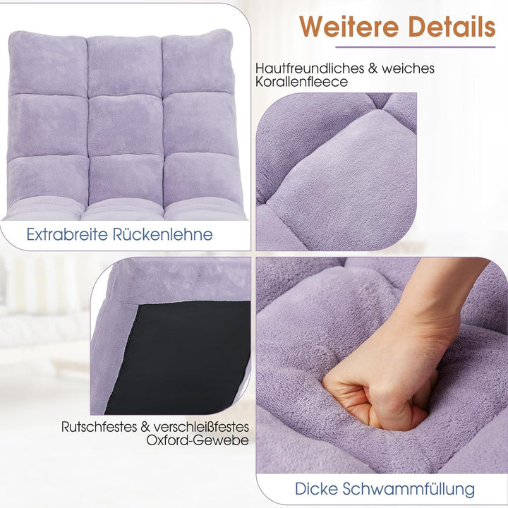 RELAX4LIFE Bodenstuhl Faltbar, Lazy Sofa, Meditationsstuhl, Bodensessel mit Verstellbarer Lehne, für