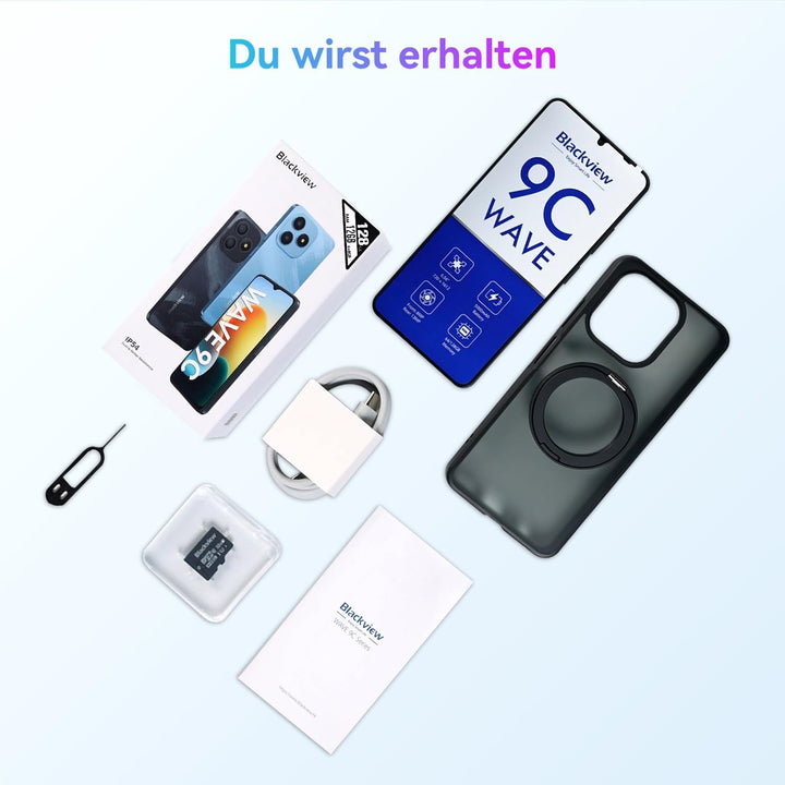 Blackview Wave 9C Handy Ohne Vertrag Android 15, 12GB+128GB/2TB TF, 6.56", 5000mAh Smartphone Ohne V