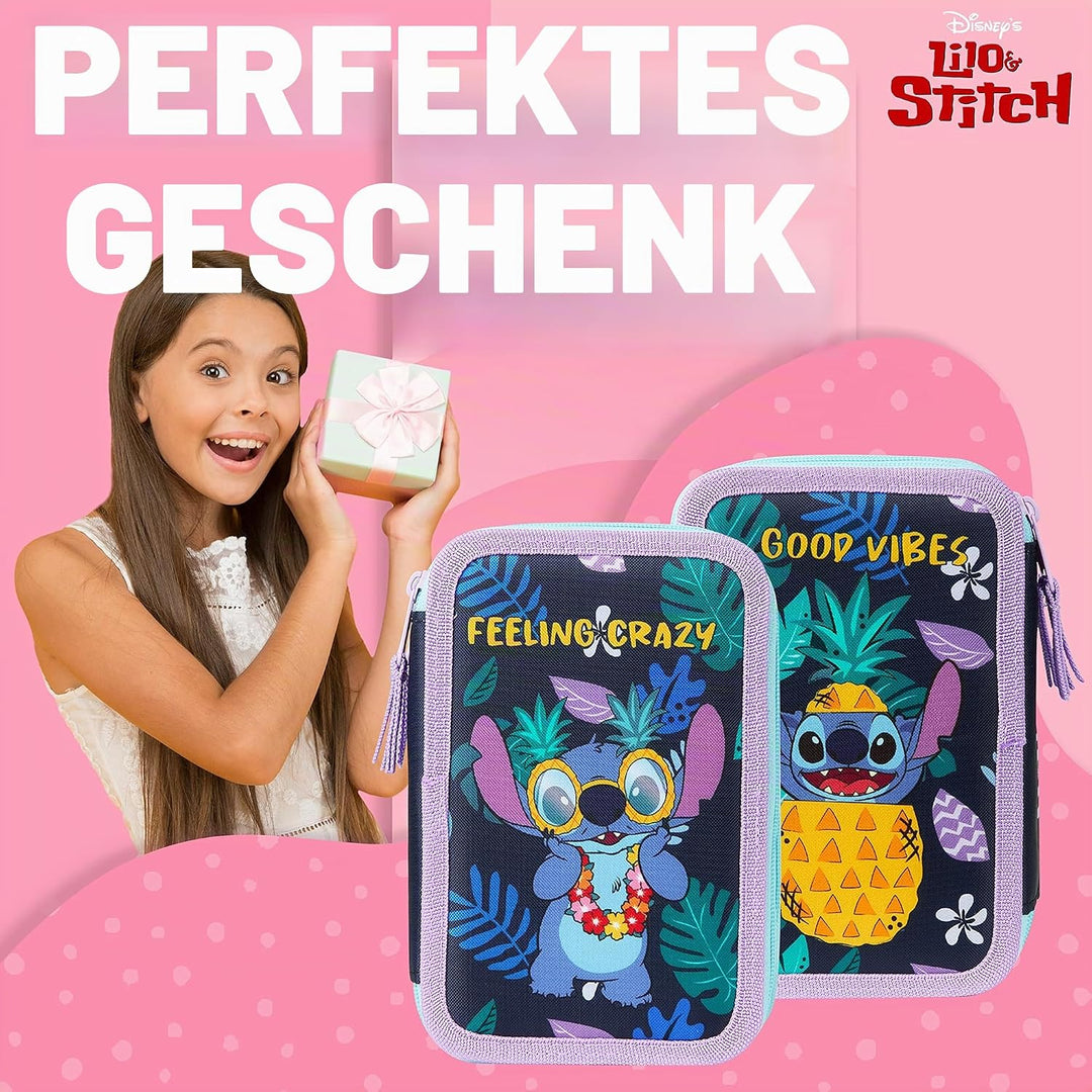 Disney Federmäppchen Mädchen Die Eiskönigin Stitch Federtasche Mädchen Gefüllt Schulmäppchen 2 3 Fäc