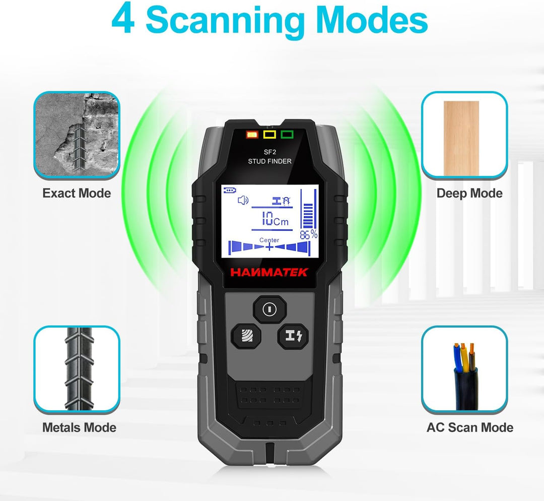 Leitungssucher Ortungsgerät HANMATEK SF2 Wand Scanner Detektor Multifunktional Stud Finder Holz/Eise