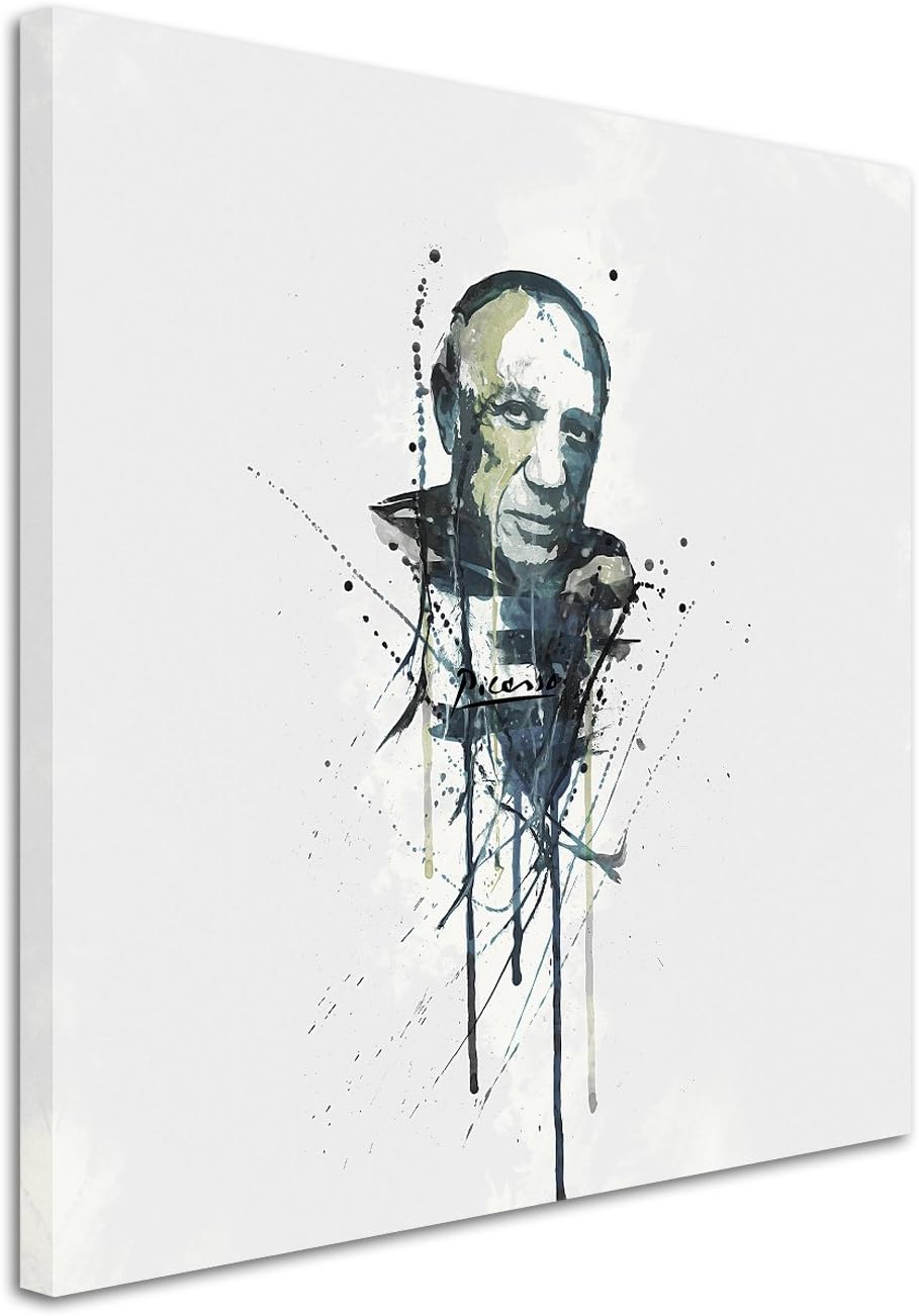 Paul Sinus Art Pablo Picasso III 60x60cm Keilrahmenbild Kunstbild Aquarell Art Wandbild auf Leinwand