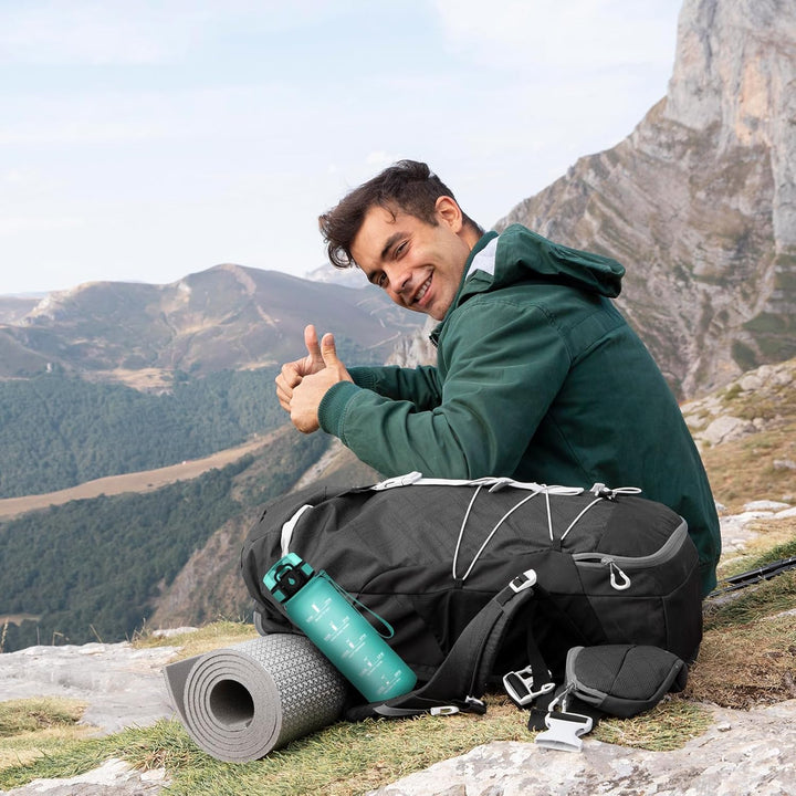Wasserflasche 1L, Trinkflasche Kohlensäure Geeignet, Trinkflasche mit Filter, Auslaufsicher, Sport W