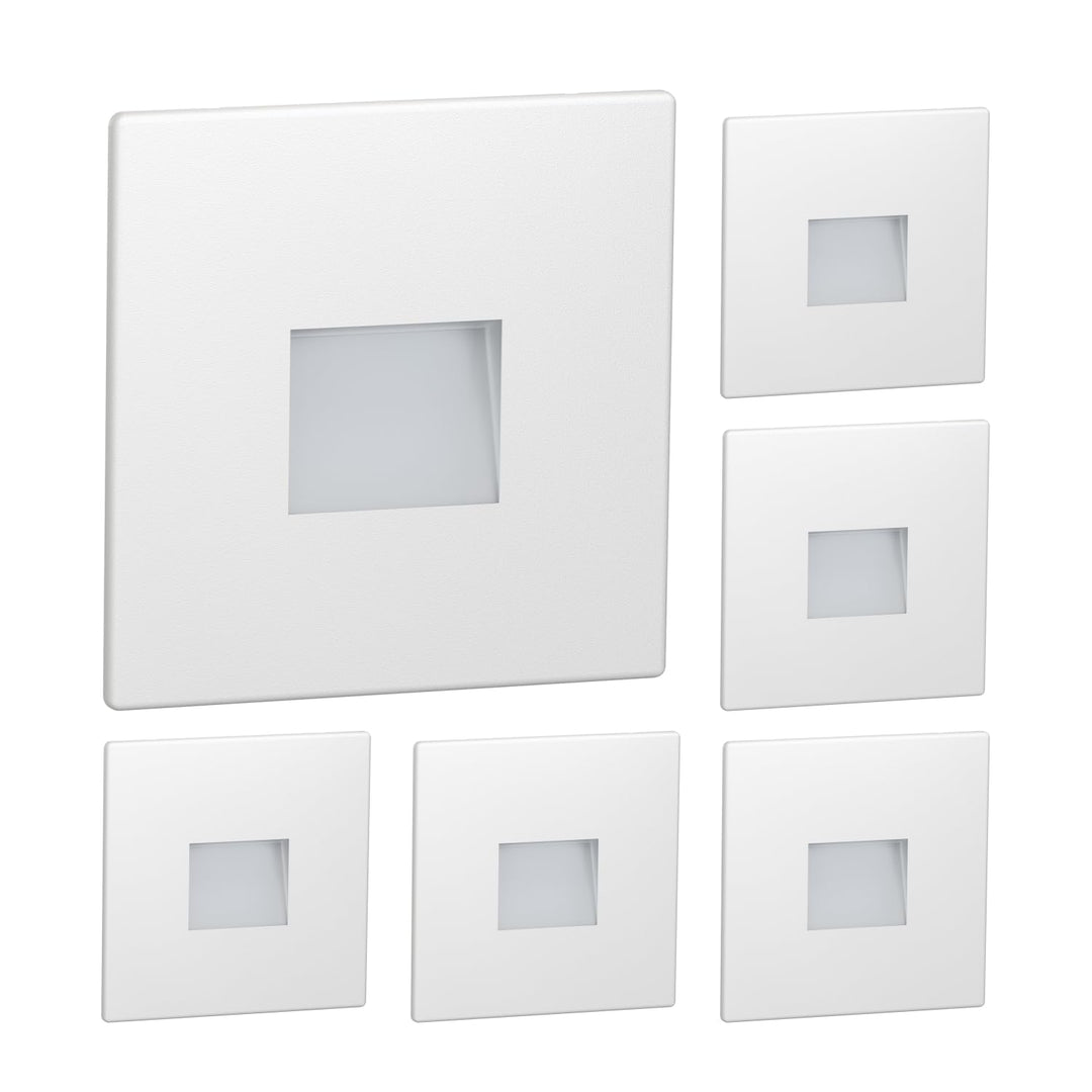 ledscom.de LED Treppenlicht/Downunder FOW für innen und aussen, Downlight, eckig, 85 x 85mm, warmwei