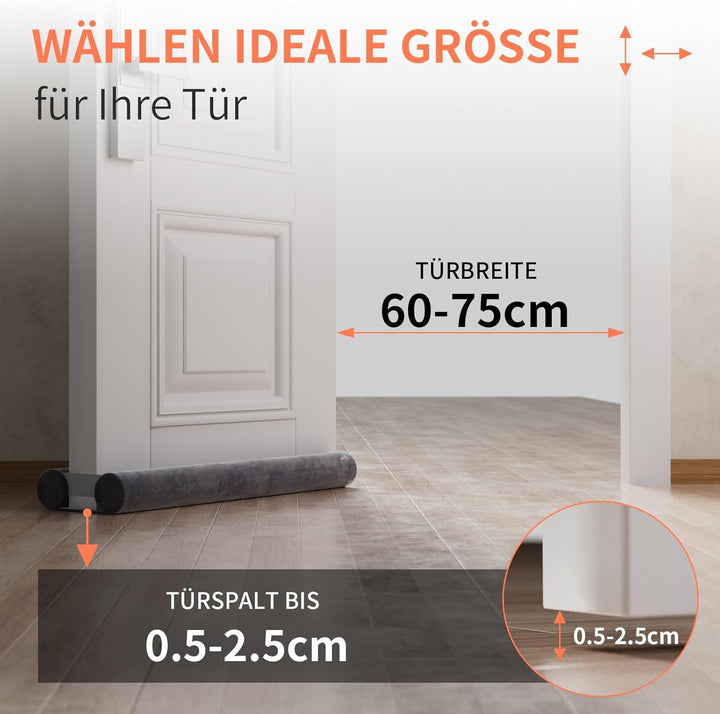 BKSAI Türdichtung Zugluftstopper für Türen Ohne Schneiden Falten- Windstopper Tür Schallschutz Türlu