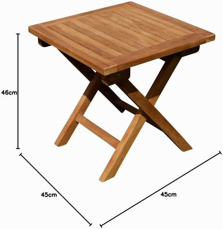 ASS Teak Klapptisch Holztisch Gartentisch Garten Tisch Beistelltisch 45x45cm Holz JAV-Picnic