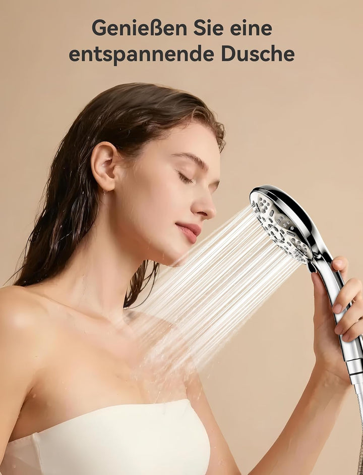 Magichome Duschkopf,Duschkopf Wassersparend 9 Strahlarten, Hochwertige Verchromung Handbrause, Hochd