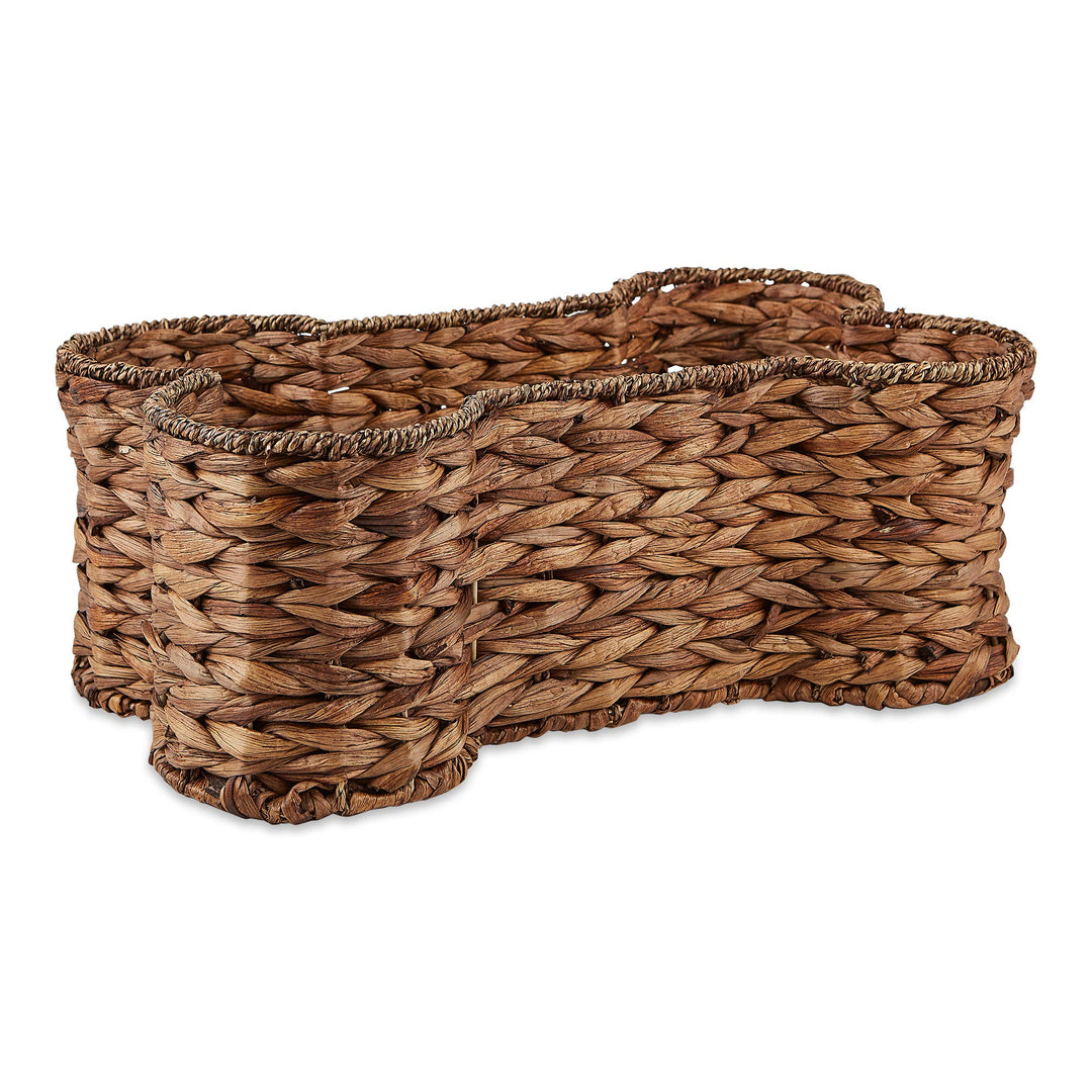 Bone Dry Pet Storage Collection Hyazinthe Spielzeugkorb, Knochenform, Dunkelbraun, klein Dunkelbraun