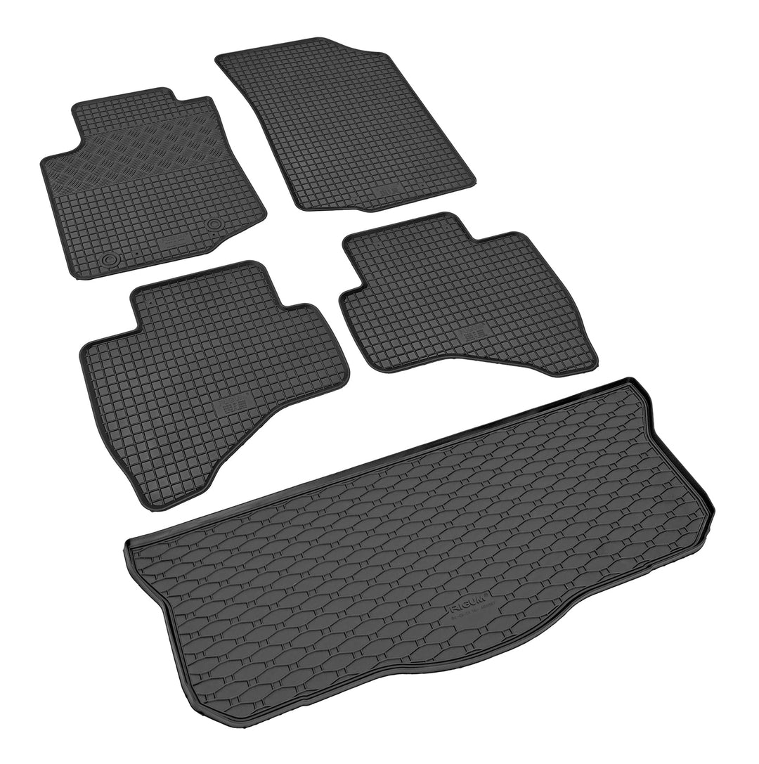 Stylisches Gummi- und Kofferraumwanne Set geeignet für Toyota Aygo ab 2014 - Schützen und Aufwerten