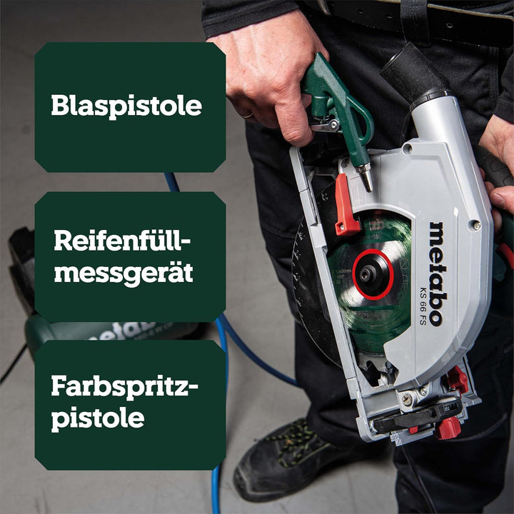 Metabo Druckluft-Werkzeugset LPZ 4 Set – 601585000 – Mit mit Adapter und Ballhohlnadel