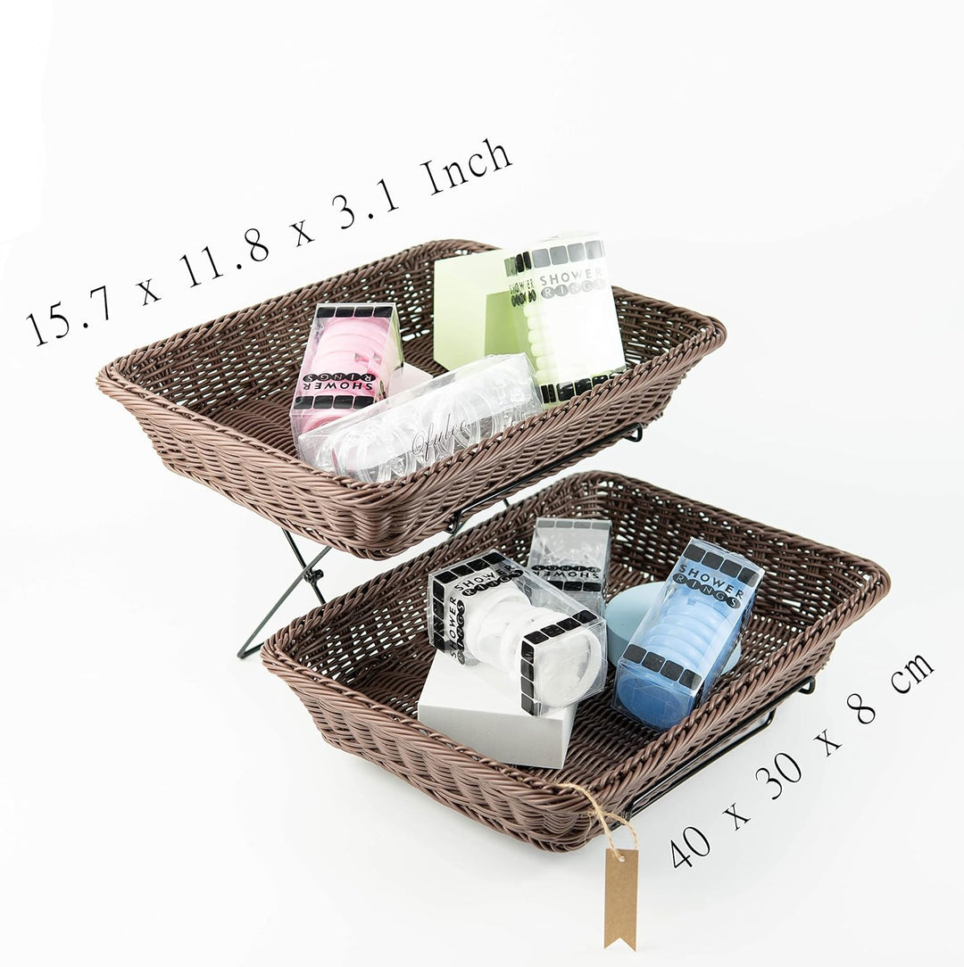 2-Stücke von 15,7 Zoll Brot Körbe mit einem Ständer zum Servieren, Normale Körbe für Lagerung, Poly