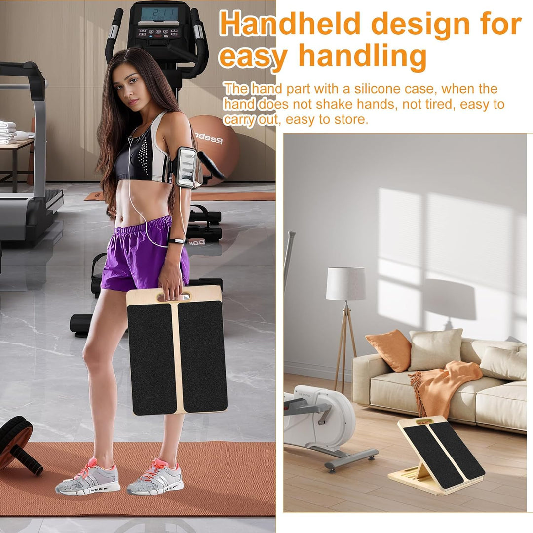 Portable Wooden Slant Board, Balance Board aus Holz für Waden-Stretching & Physiotherapie, Einstellb