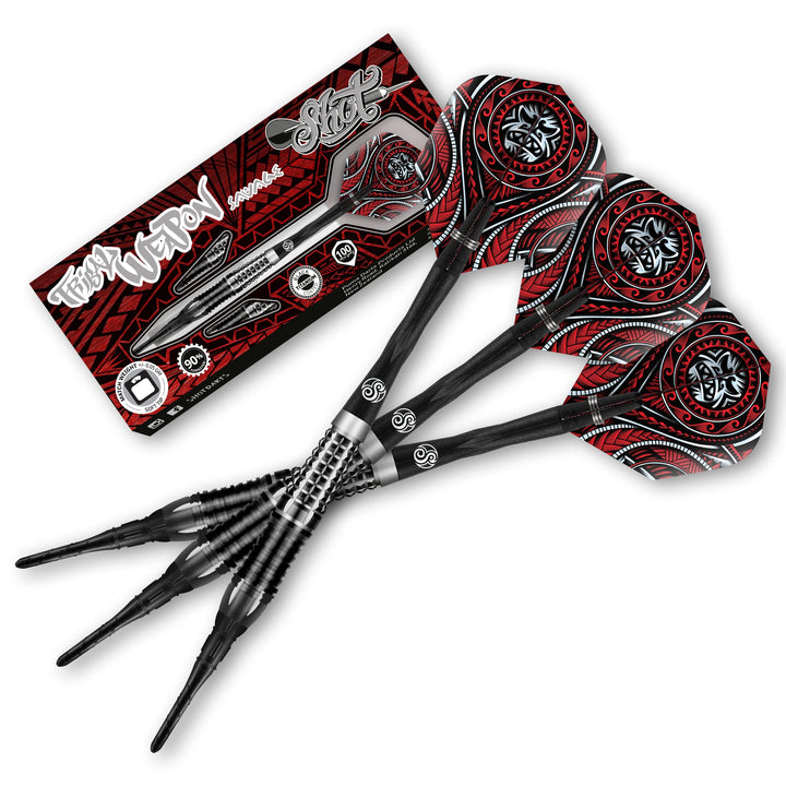 Shot Soft Darts Tribal Weapon Savage 90% Tungsten Softtip Darts Softdart Dartpfeile Set 18 Gramm, 18