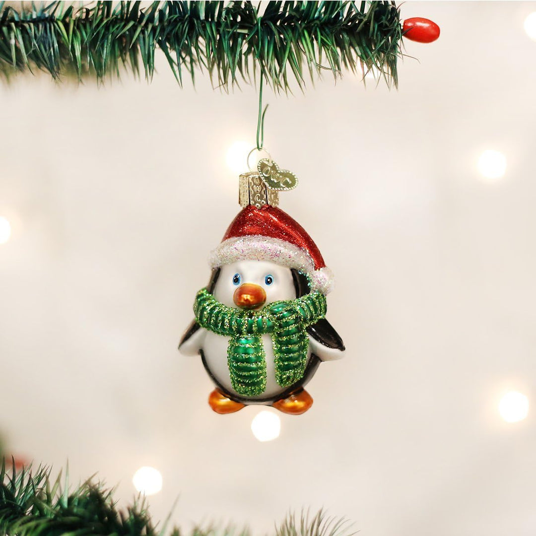 Old World Christmas Verspielte Pinguin-Kollektion Glasornamente für den Weihnachtsbaum. Verspielter