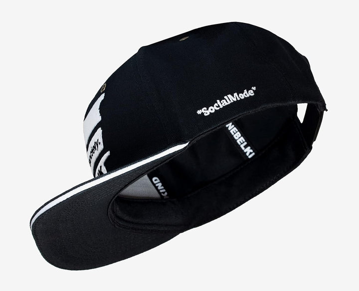 Nebelkind Snapback Cap Snapback Society Schwarz Sandwich-Schirm Grössenverstellbar Unisex One Size