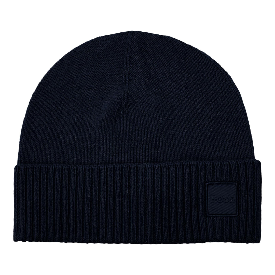 BOSS Herren Mütze Strickmütze Akaio Einheitsgrösse Dark Blue, Einheitsgröße Dark Blue