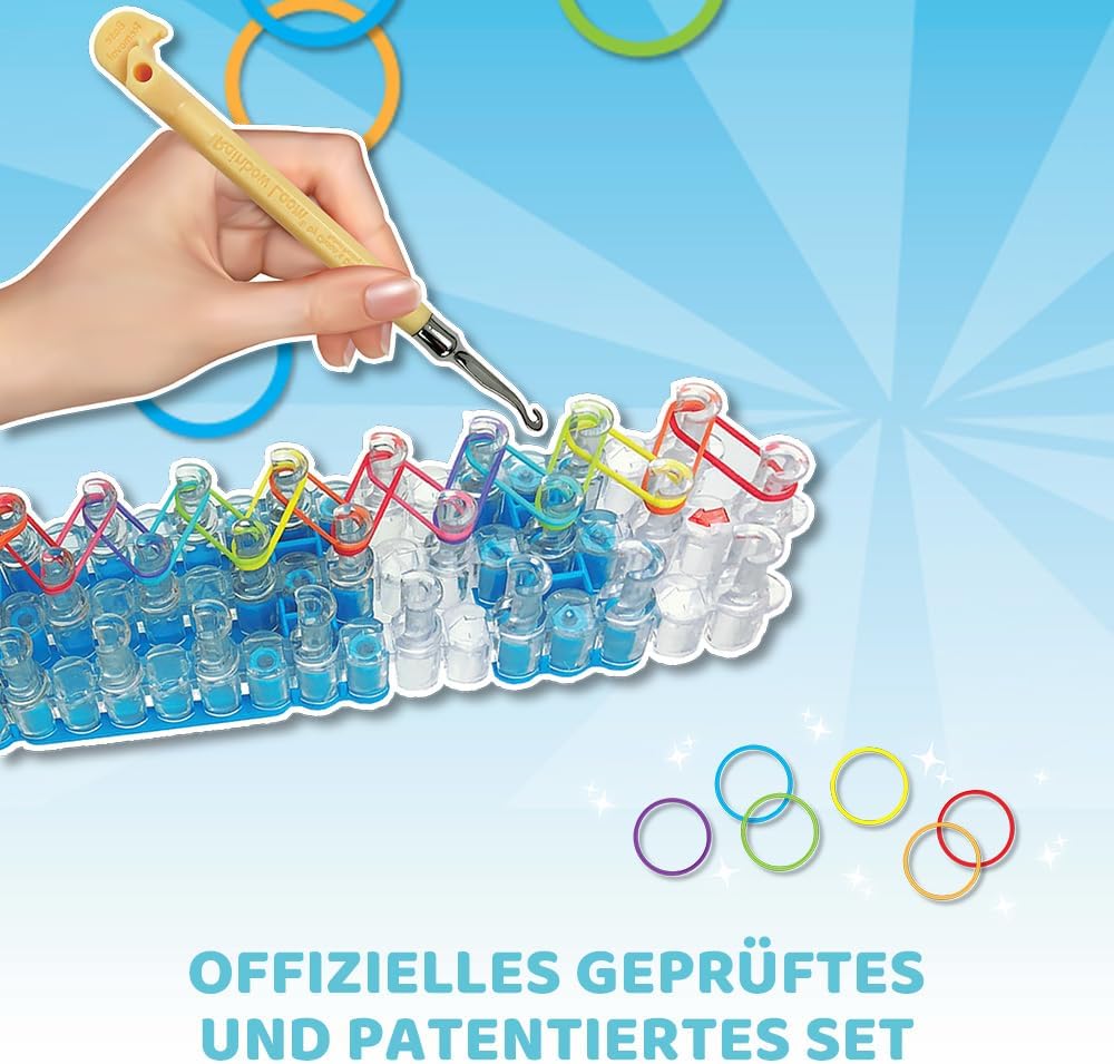 BANDAI - Rainbow Loom Mega Combo Set - Riesiges Set - Armbandherstellung - Bastelspass - Webstuhl mi