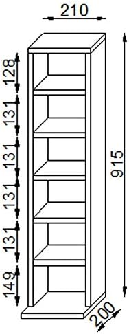 VCM Holz CD DVD Stand Aufbewahrung Standregal Bücherregal Deko Regal Elementa Weiss, Weiss