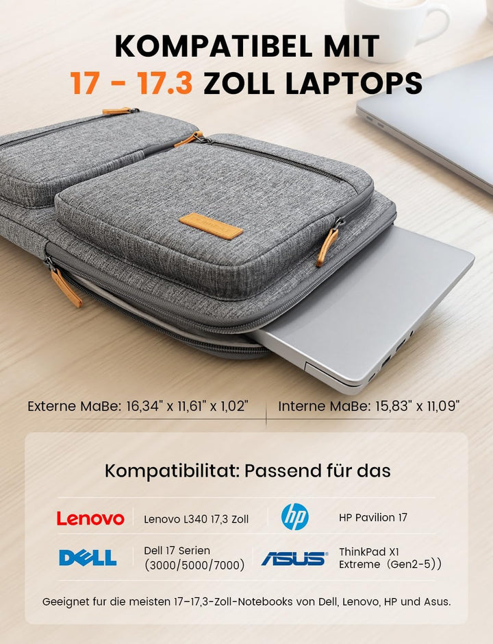 DOMISO 17,3 zoll Laptop Tasche Herren Laptoptasche Business Laptop-taschen Laptophülle Notebooktasch