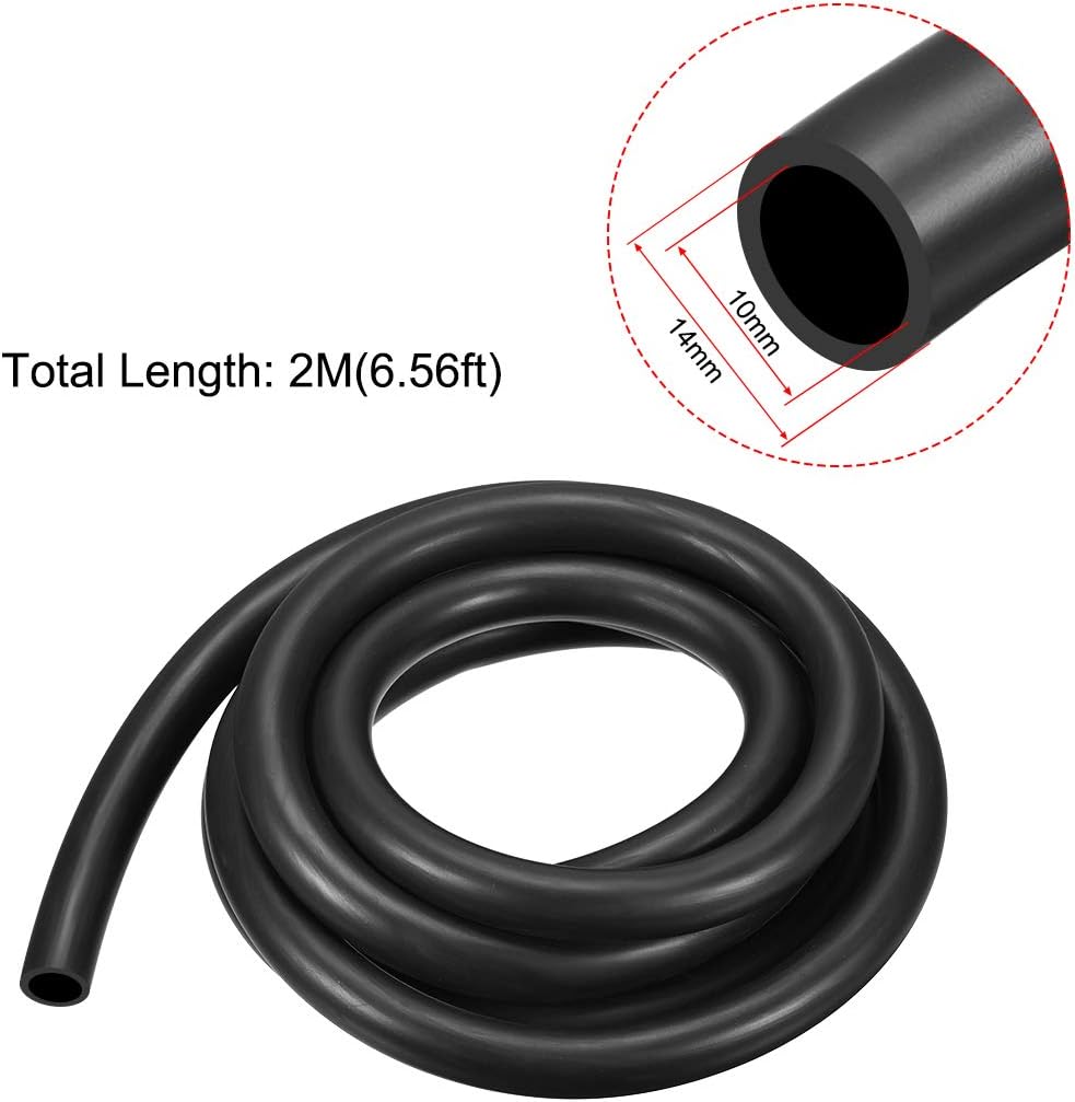 sourcing map Schmierölschlauch, 10 mm Innendurchmesser x 14 mm Aussendurchmesser 6,6 Fuss Gummi-Wass