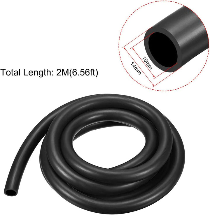 sourcing map Schmierölschlauch, 10 mm Innendurchmesser x 14 mm Aussendurchmesser 6,6 Fuss Gummi-Wass