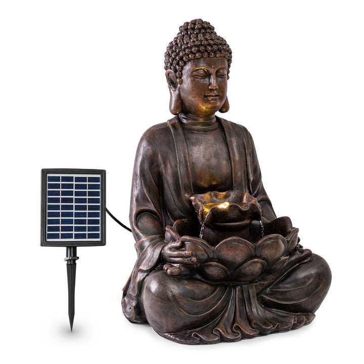 blumfeldt Dharma Solarbrunnen, Gartenbrunnen, Zierbrunnen, Dekobrunnen, Solarbetrieb, LED-Beleuchtun