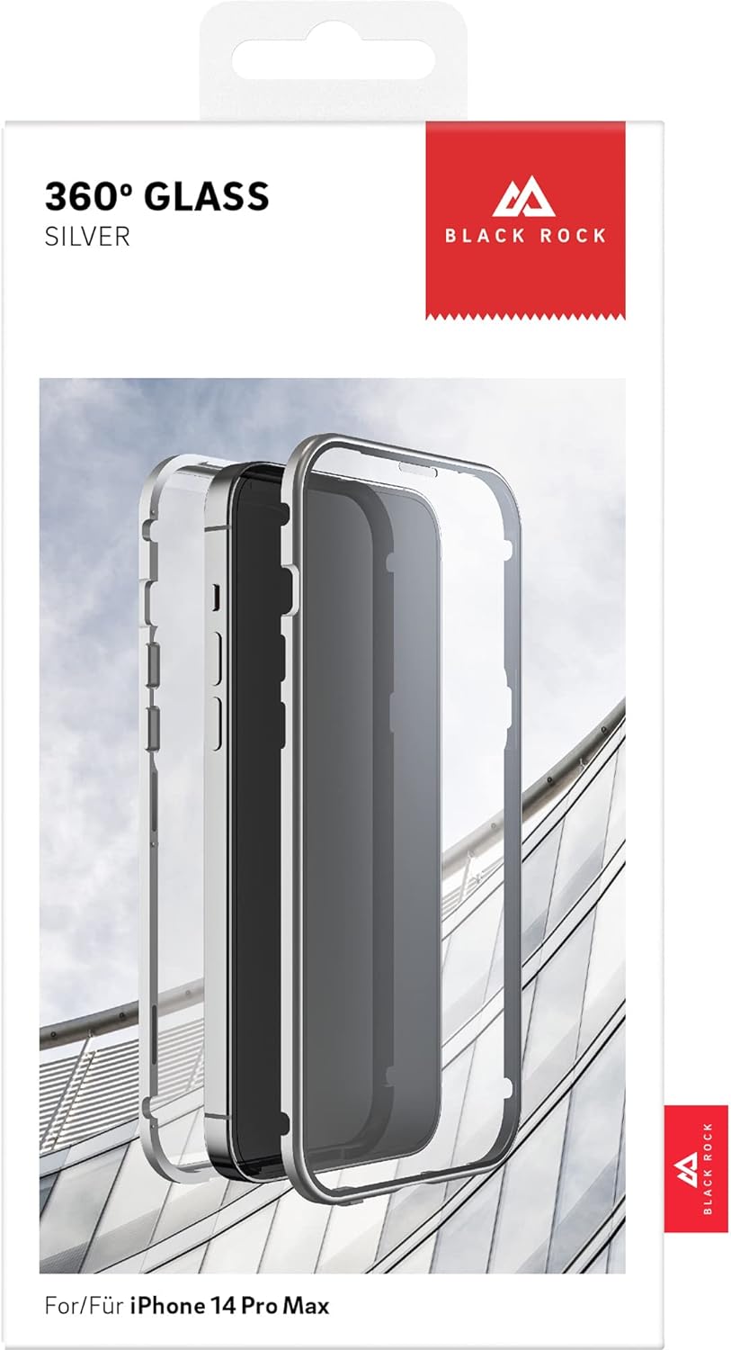 Black Rock - Hülle 360 Grad Glass Case Passend für Apple iPhone 14 Pro Max I Handyhülle, Magnet Vers