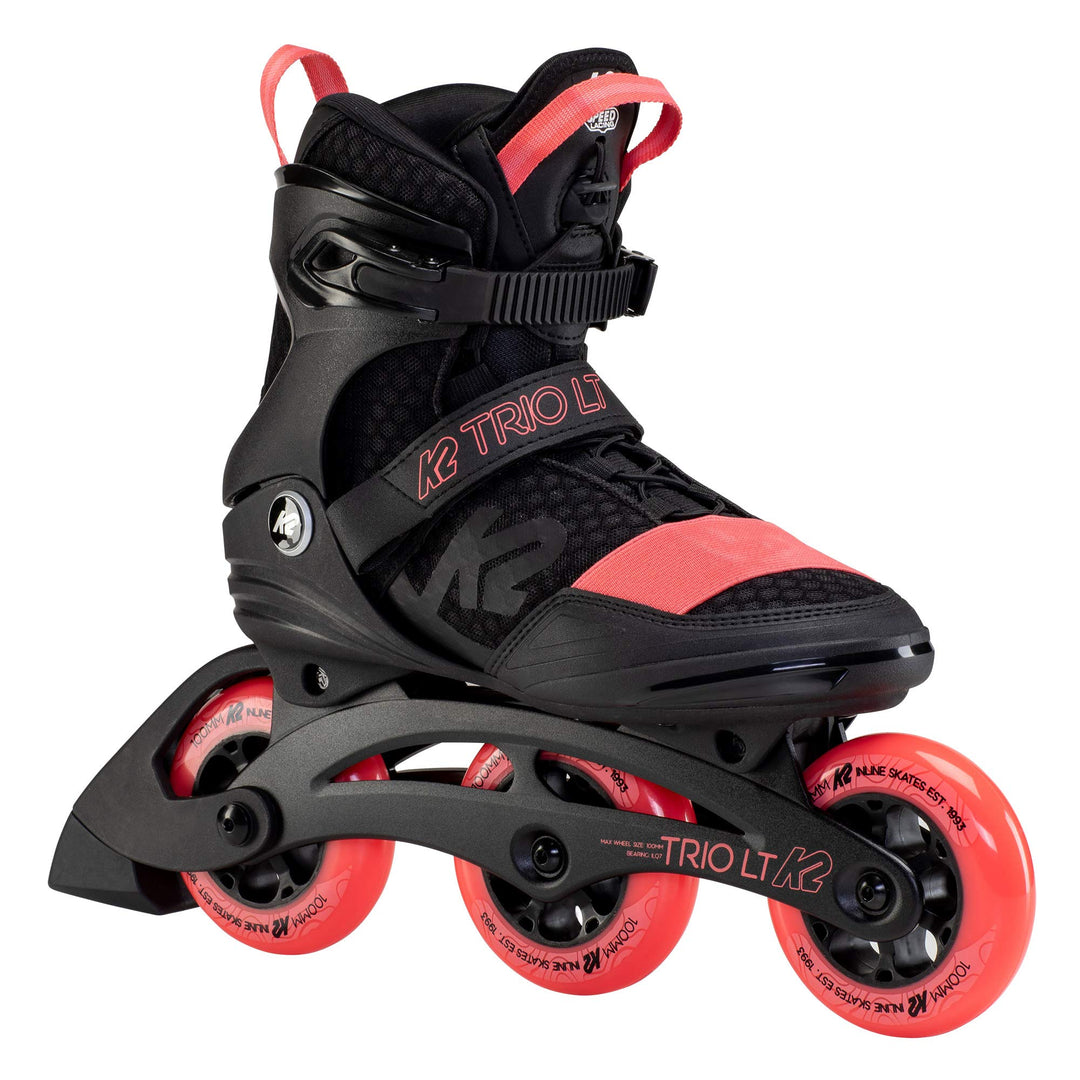 K2 Skates Unisex Inline Skates TRIO LT 100 SHORT CUFF, black - coral, 30F0128 EU: 42.5 (UK: 8.5 / US