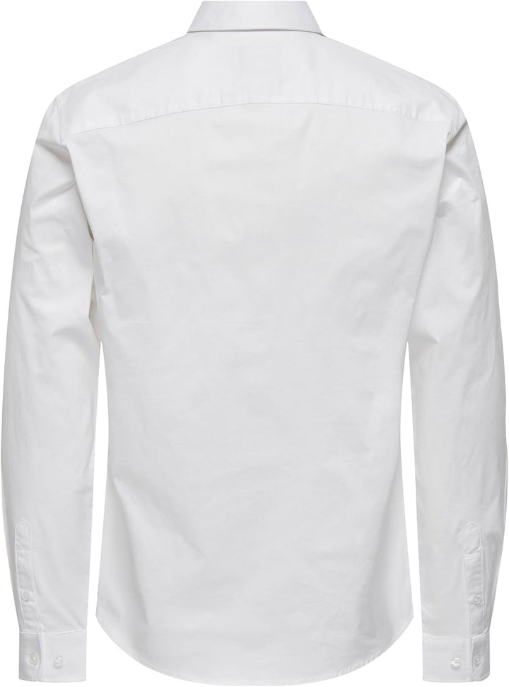 ONLY & SONS Male Popelin Hemd ONSANDY Popelin Hemd XS Weiss, XS Weiß